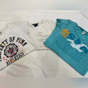 Vintage Pink Victoria’s Secret, Aeropostale, and Hollister shirt set of three